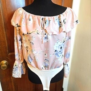 Pink Floral Bodysuit
